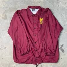 Vintage 1990s Made in USA Coaches Jacket / Windbreaker / Red Jacket / Streetwear / Collegiate Wear / Collared Jacket - Etsy UK