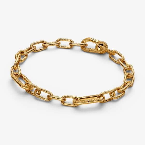 Pandora 14k Gold-Plated Textured Small-Link Chain Bracelet