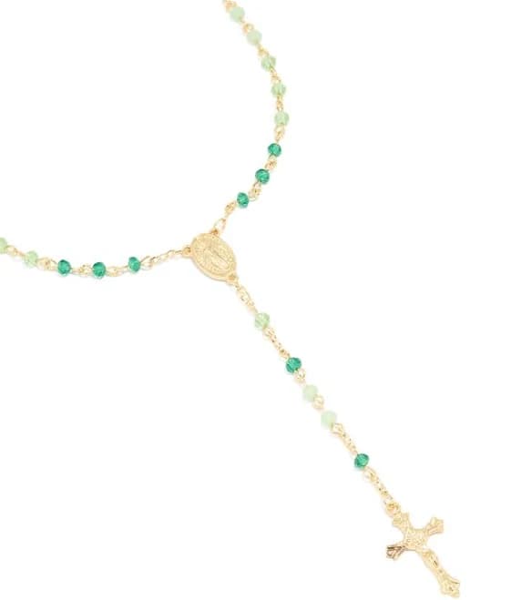 Lovisa Gold Plated Beaded Lariat Cross Necklace