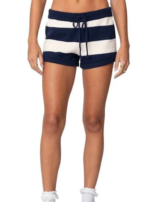 Edikted Women's Riley Striped Knit Shorts