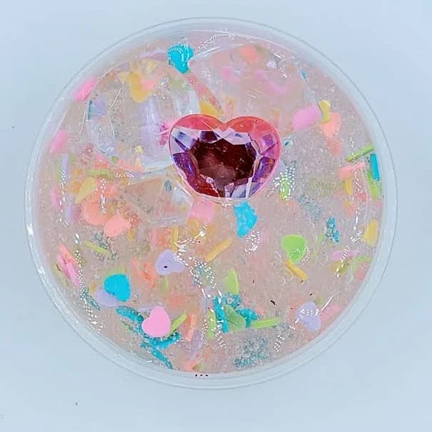 Sweet Heart Glitter Slime With Fun Charms