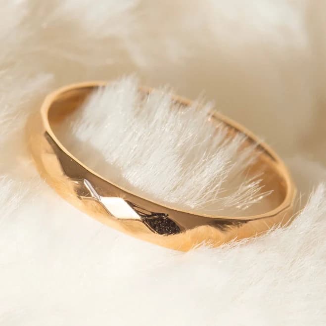 Hammered Titanium Alloy Band Ring
