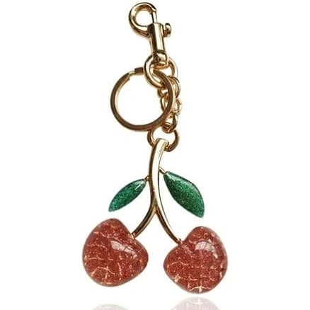 Cherry Sparkling Resin Bag Charm
