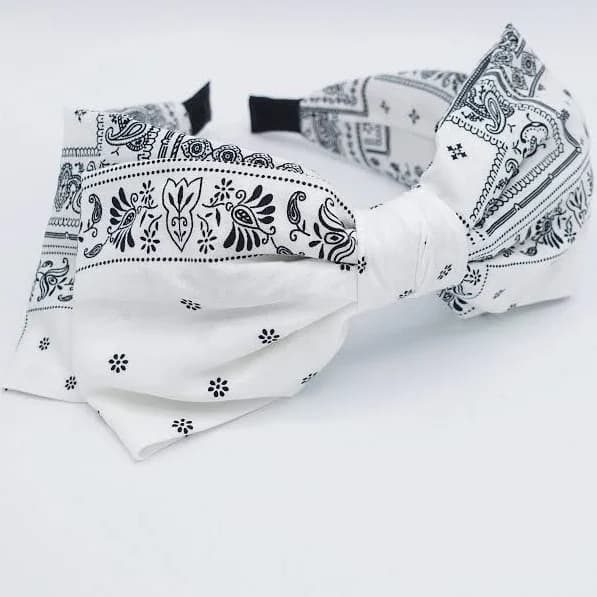 veryshine Cotton Paisley Double Layered Bow Headband