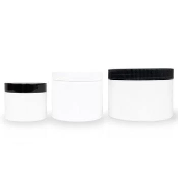 White Double Wall Jars with Caps 2 oz (bag of 50 with black caps) - $0.38 each