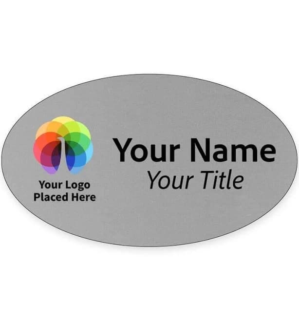 Full Color Custom 1.75" x 3" Oval Name Tag