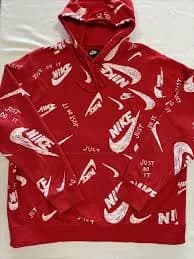 Nike AOP Club Pullover Hoodie - Mens - Pinksicle/White