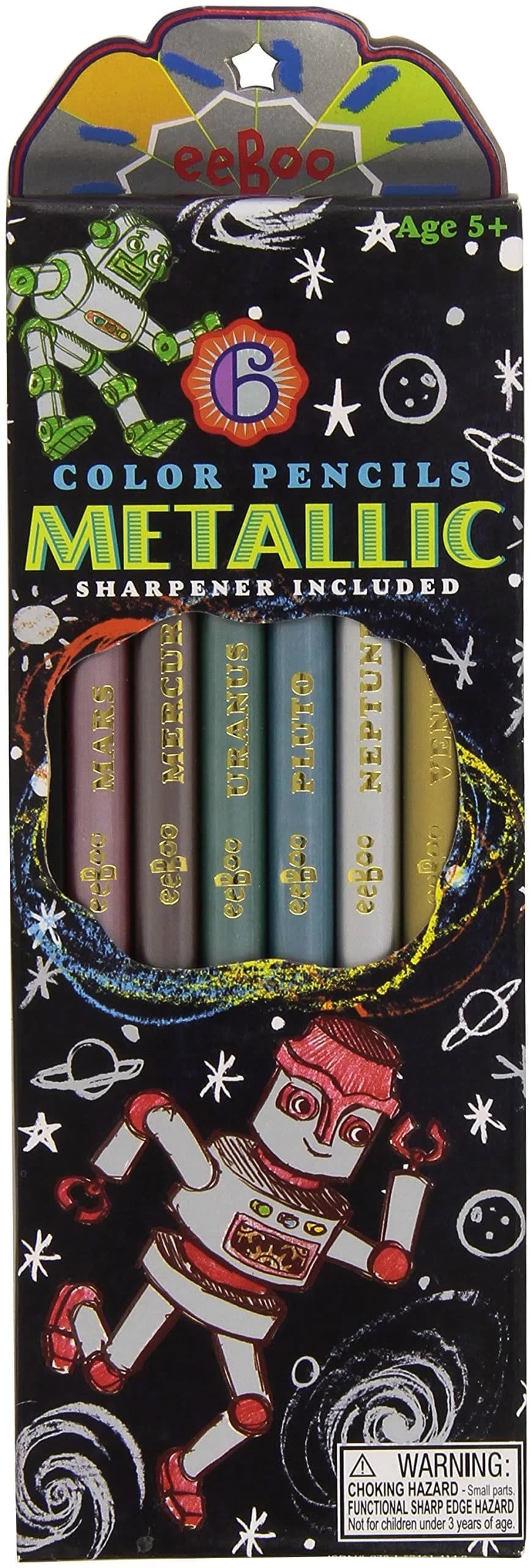 Silver Robot Metallic Pencils