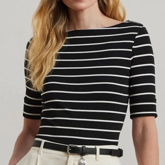 Ralph Lauren Women's Striped Boatneck Top