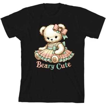 Beary Cute Teddy Bear Boy's Crew Neck Short Sleeve Tee