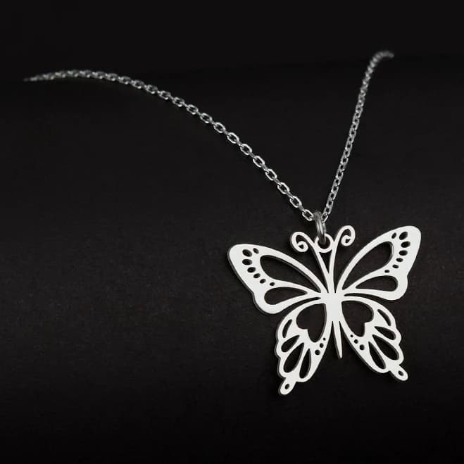 Sterling Silver Butterfly Pendant Necklace