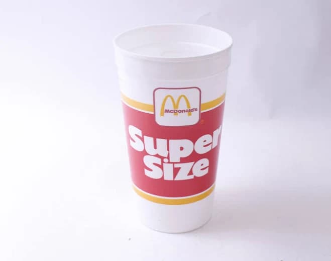 Clean Unused McDonald's, Super Size Drink Cup, 1988, 7 inches, Plastic Glass, Summer, Party, Drinkware, Souvenir, ~ 240719-SHC SHC-003