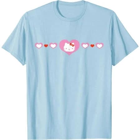 Hello Kitty Hearts DTG Print T-Shirt