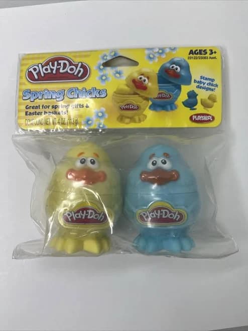 Play-doh Spring Chicks Eggs Blue Yellow 2007 Modeling Compound (2) 2oz