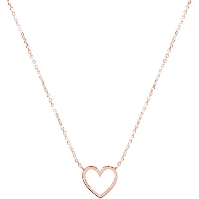 Dainty Heart Charm Necklace in Solid Gold