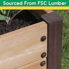 Miracle-Gro 17.8-cu ft 24-in W x 48-in L x 27.5-in H Elevated Brown/Cedar Wood Raised Garden Bed in the Raised Garden Beds department at Lowes.com