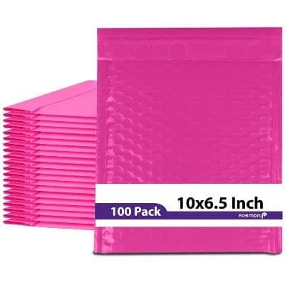 Fosmon 0 Colored Pink Poly Bubble Mailer Padded Shipping Envelopes