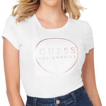 Guess Women's Gigi Logo Tee - Black - T-Shirts