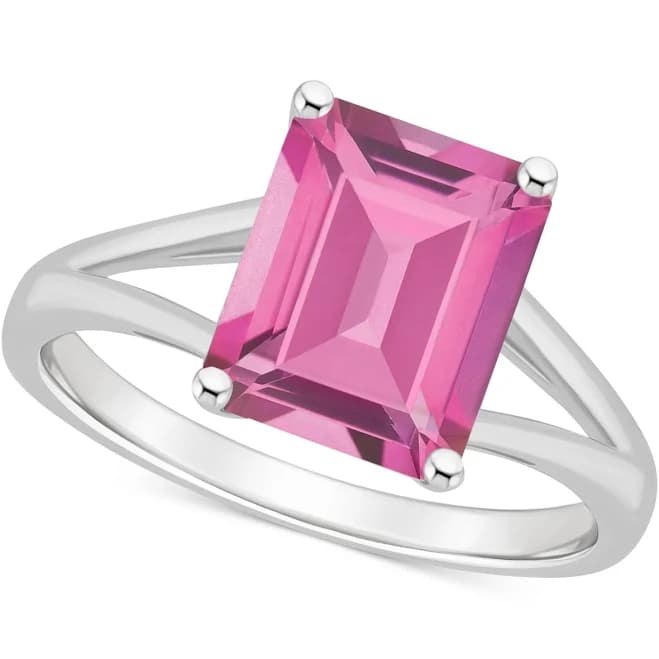 Alyson Layne Sterling Silver Emerald Cut Mystic Topaz Split Shank Statement Ring