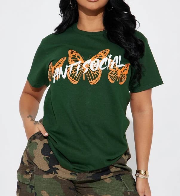 Fashion Nova Anti Social Energy Graphic T-Shirt