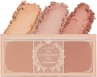 Blusher Palette - Afternoon Tea_Milk Tea Time | Soft Pink, Peach, Lavender, 3 Shades Palette, Matte Powder, Face & Cheeks, For All Skin Tones, Powdery Finish, Lightweight Formula, 0.4 Oz