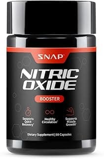Nitric Oxide Supplement with L-Arginine to Support Energy, Quick Recovery, Heart Health, Muscle Growth & Circulation, 60 Vegetarian Capsules (1 Month Supply)