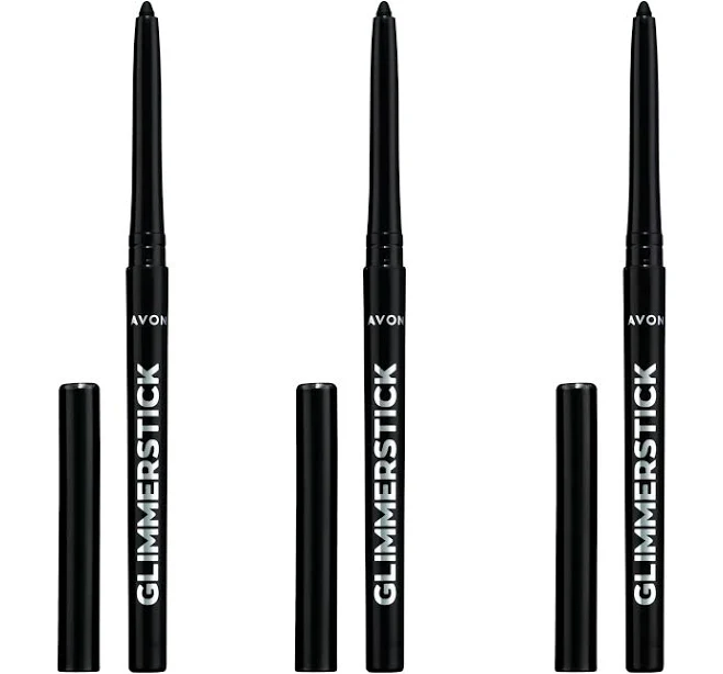 Avon Glimmerstick Eyeliner Trio Blackest Black 0.28g, Soft Glide Formula, Bold and Intense Colour