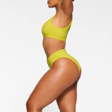 Skims Signature Swim Mid Waist Bottoms - Chrome | Editorialist
