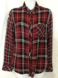Rails Shirt Liza Red White And Black Plaid Button Down Nwt Size Xs