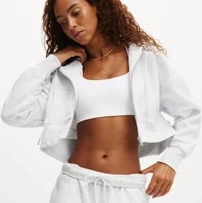 Cotton On Women's Plush Boxy Cropped Hoodie