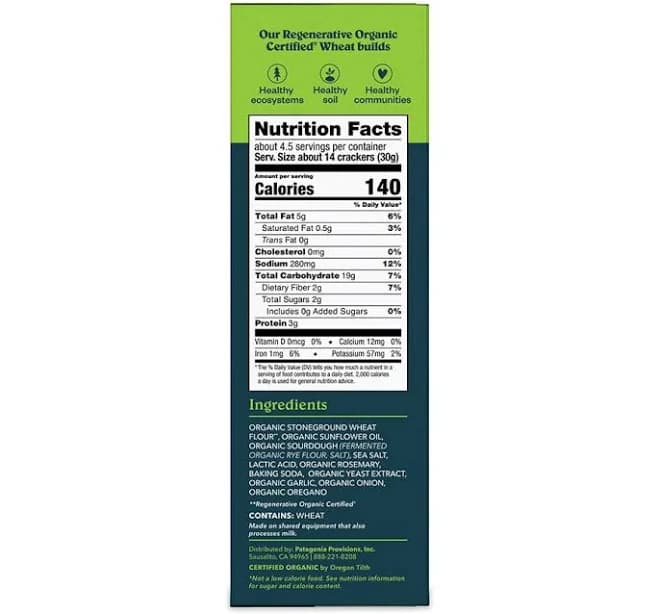 Organic Rosemary Garlic Crackers (4.4 oz box)