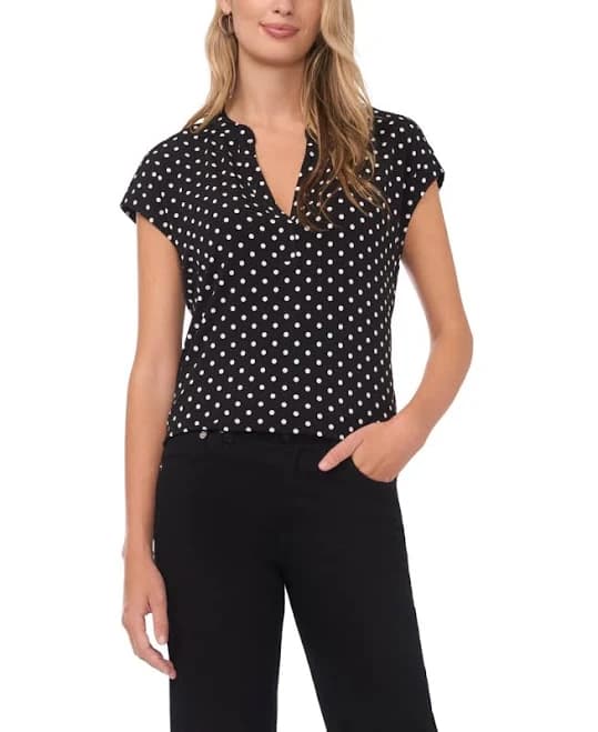 Vince Camuto Women's V-Neck Front Placket Blouse