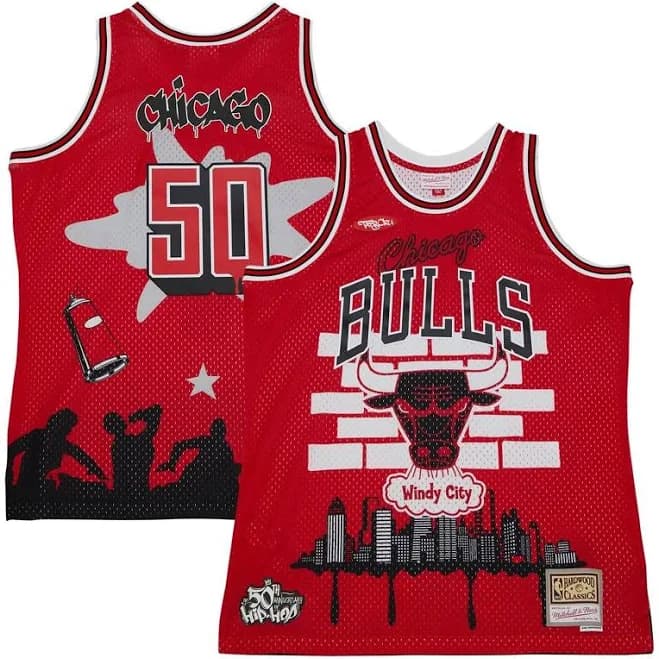 Mitchell & Ness Men's Chicago Bulls Tats Cru Hardwood Classics Fashion Jersey