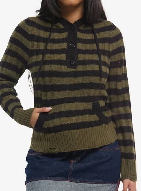 Thorn & Fable Girls Stripe Graphic Hoodie