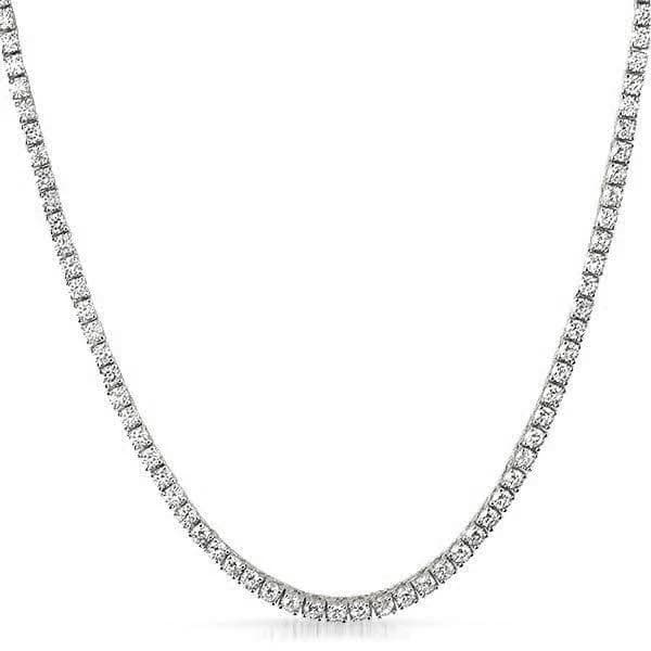 .925 Sterling Silver 3MM CZ Bling Bling Tennis Chain Women's