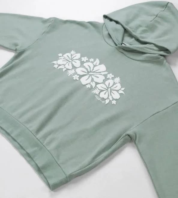 Riot Society Hibiscus Puff Hoodie