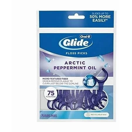 Oral-b Glide 3D White Floss Picks Arctic Peppermint Oil, 75ct Pack of 6