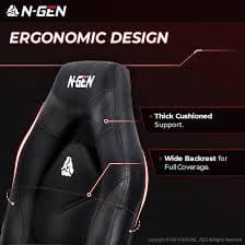 Amazon.com: N-GEN כיסא משחקי וידאו ארגונומי שולחן מחשב כיסא משרדי עם תמיכה מותנית גובה מתכוונן גלגלים מסתובבים זרועות מתהפכות עור PU לבית ולמשרד (שחור) : לבית ולמטבח