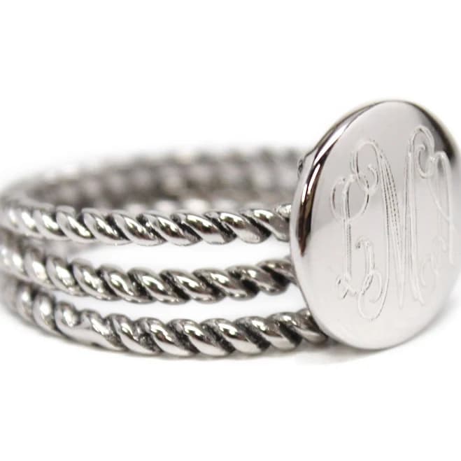 Sterling Silver Stackable Rope Ring