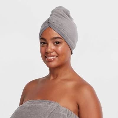 Room Essentials 2pk Bath Hair Wrap Set