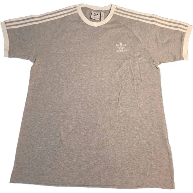 Adidas Originals 3 Stripe Tee Mens Large Gray Trefoil Logo T Shirt