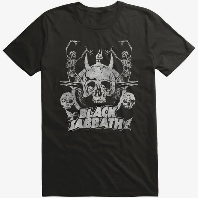 Black Sabbath Dancing Skeletons Graphic T-Shirt
