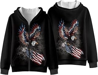 Boys Zip Up Fleece Hoodies Kids Fleece Full-Zip Sweatshirts Jacket Casual Fall Hoodie with Pocket Size S - XL