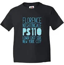 Adult T-Shirt With Blue Typography — PS110