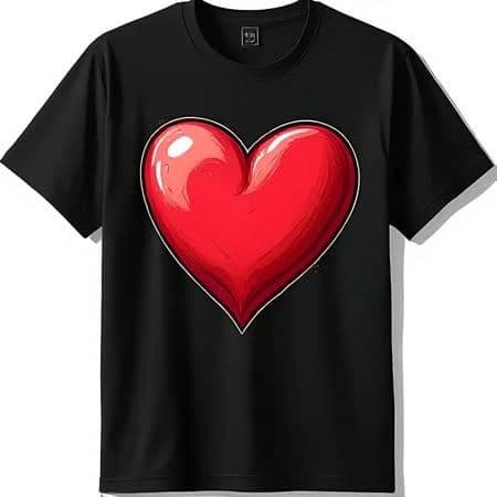 JUNFPRINTEE Heart Graphic T-Shirt
