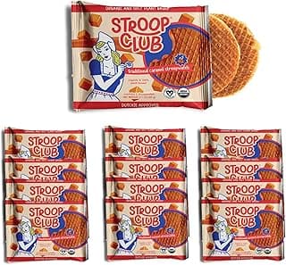 Stroop Club Traditional Organic Stroopwafel Caramel Treats | Vegan, Plant-Based and Dutch-Approved Indulgence - 24 Vegan Waffle cookies (12 Pack of 2)