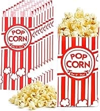 Homrelaxy 110 Pcs Paper Popcorn Bags, 1 oz Popcorn Bags Individual Servings, Bulk Pop Corn Sleeves for Pop Corn Machine, Movie Night, Cinema, Carnival, Party, Concessions