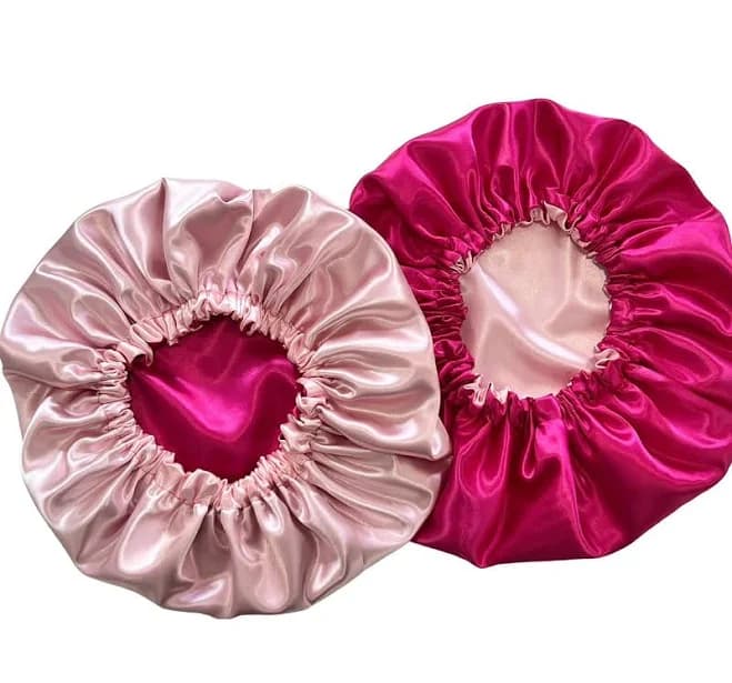 Rosey Pink Reversible Satin Bonnet Child