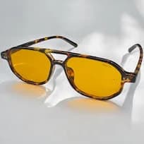 Yellow Aviator with double bridge ANDY Sunglasses