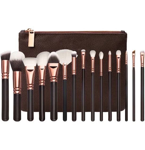 15 Makeup Brush With Bag Rose Gold Makeup Brush Multi-function Makeup Tool Set